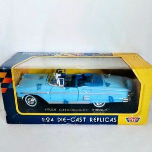 Motor Max 1958 Blue Chevrolet Impala Diecast Replicas-1:24-In Org. Sealed Box